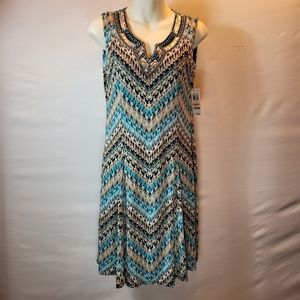 NWT JM COLLECTION Petite Multicolor Printed Swing Dress A-Line Size S